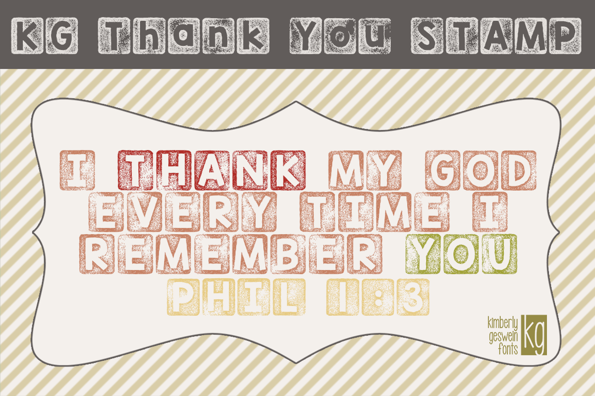 KG Thank You Stamp Font preview 2