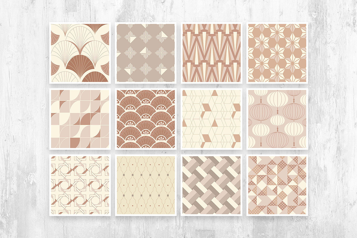 Asian Deco: Art Deco Patterns, a Pattern Graphic by AsianElements (Photo 13 of 18)
