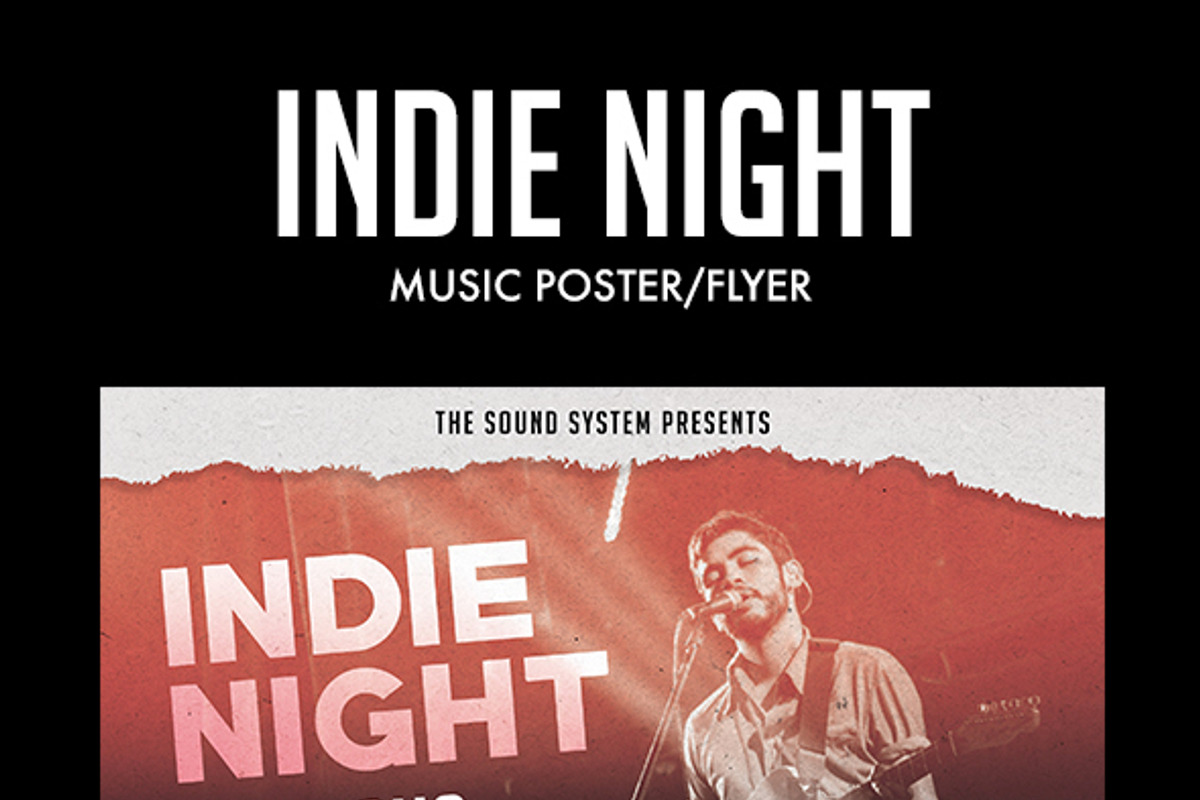 Indie Night Music Poster Template, a Flyer Template by lingard design (Photo 2 of 3)