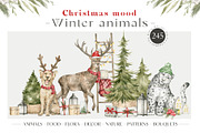 Christmas Mood. Winter animals, an Animal Illustration by Kreker Kate (Thumbnail 1 of 12)