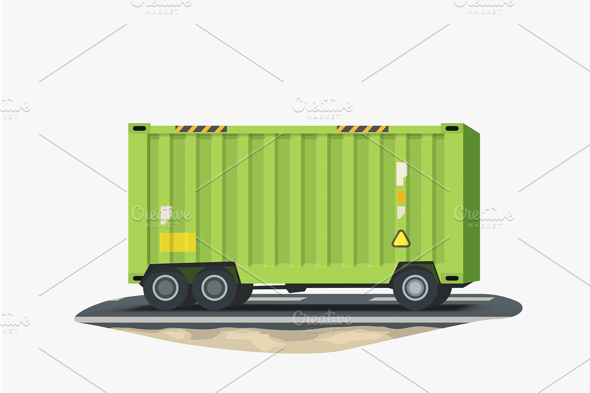 a cartoon cargo container delivering, a Transportation Illustration by IfH