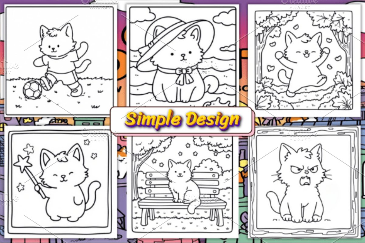 Cat Moment Meow Life Coloring Book, an Animal Illustration by Ink Gallery (Photo 2 of 4)