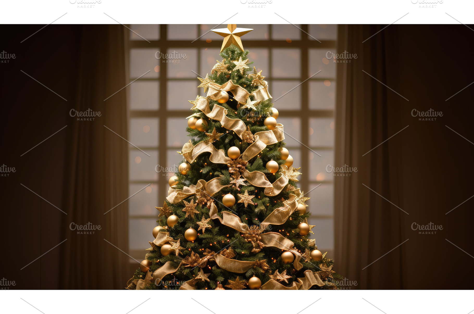 captures gold star tree topper ai, a Background Photo by pikepicture