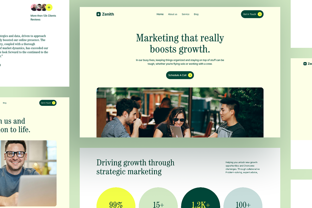 Zenith Marketing Agency Landing page, an UI Kit Template by Ahmed Rubel (Photo 4 of 9)