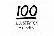 100 Illustrator Brushes, a Brush Add-On by JaninaA (Thumbnail 1 of 7)