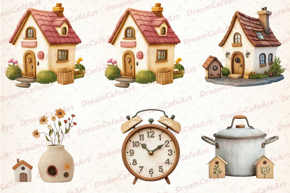 New Home Clipart Bundle, an Illustration by DreamCafeArt (Photo 5 of 6)