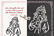 Ski Girls Clipart, Winter Doodles, a Person Illustration by The October Creative (Thumbnail 2 of 6)