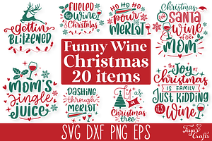 Funny Christmas Wine SVG Bundle