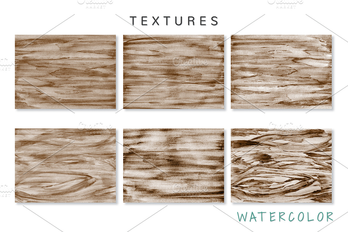 Brown Watercolor textures, a Texture Graphic by Color_Brush (Photo 3 of 6)