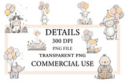 Whimsical Birthday Farm Animals PNG, an Animal Illustration by Designworld (Thumbnail 3 of 9)