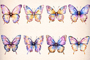watercolor glitter butterfly clipart, an Illustration by GatewayDesign (Thumbnail 4 of 9)