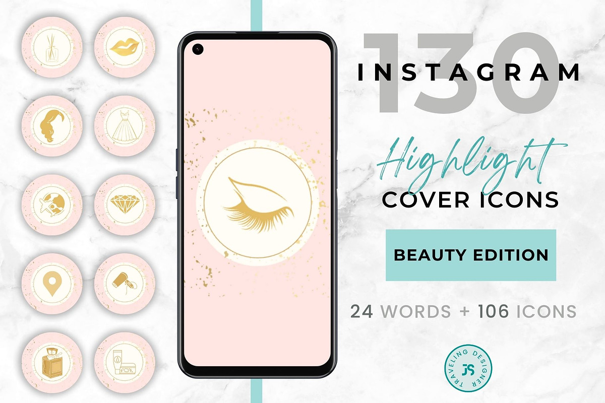 Instagram Highlight Covers – Beauty, a Social Media Template by Traveling Designer (Photo 1 of 6)