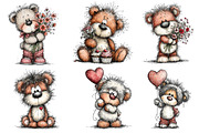 Valentine's Teddy Bear Clipart, an Illustration by Dream Creation (Thumbnail 4 of 7)