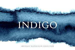 INDIGO. Abstract Watercolor