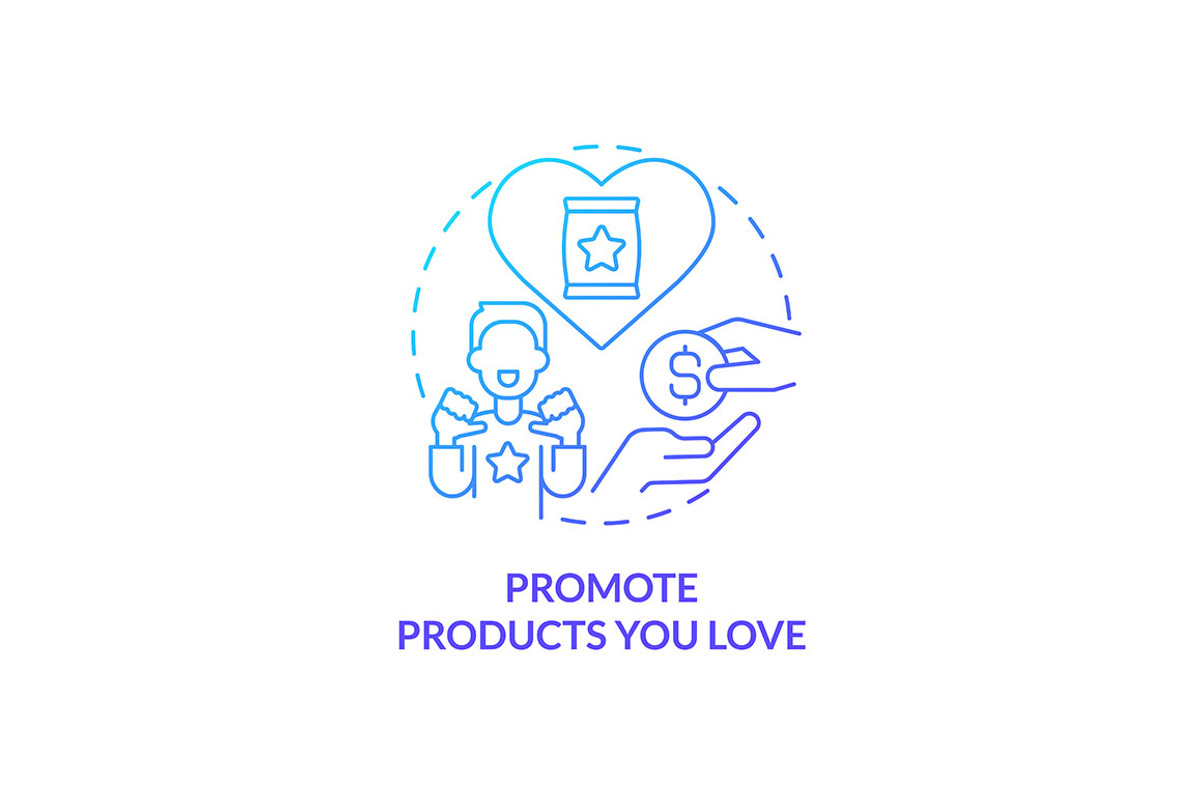 Promote products you love blue, an Icon by IMG Visuals