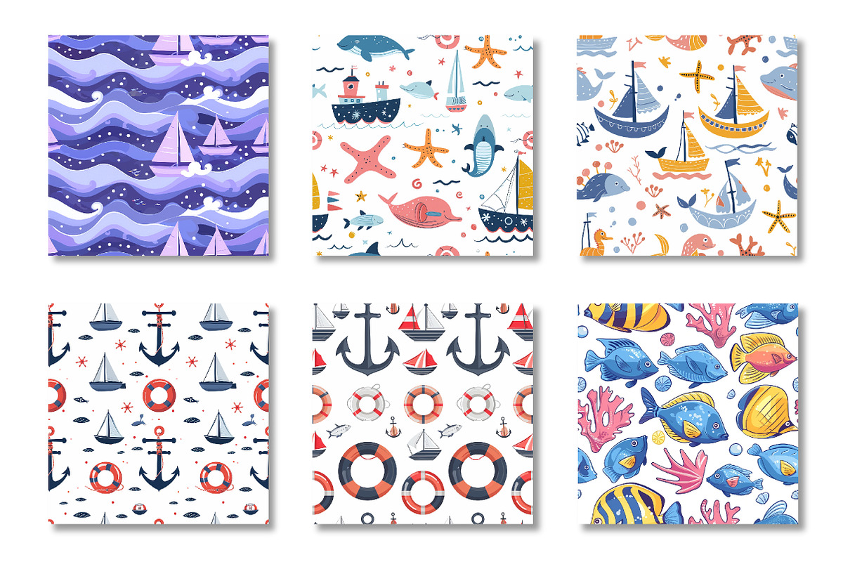 Coastal Nautical Seamless Pattern, a Pattern Graphic by Canvas Craft