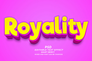 Royality PSD 3D Editable Text Effect