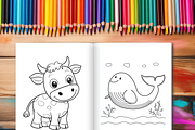 Cute Baby Animal Coloring Books, an Animal Illustration by LA Design (Thumbnail 4 of 10)