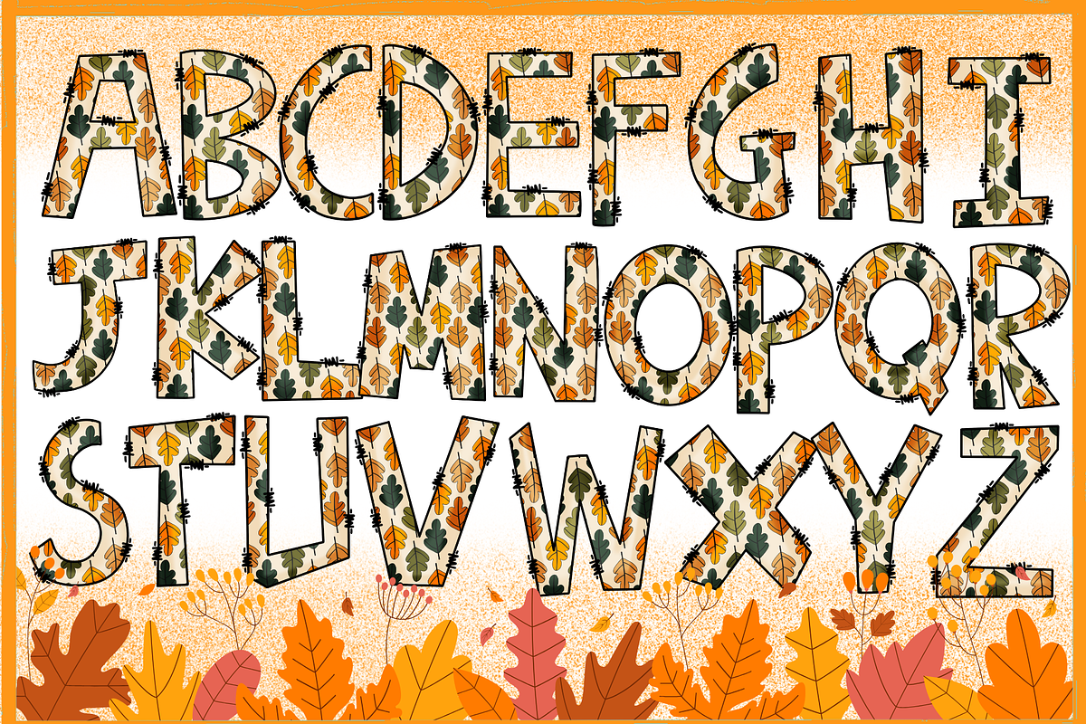Fall & Autumn-PNG fonts, a Handwritten Font by It me digital art (Photo 4 of 8)