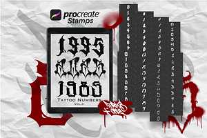 Tattoo Numbers Vol.3 – For Procreate