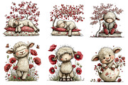 Cute Spring Lamb Clipart, an Illustration by CreationArt (Thumbnail 5 of 7)
