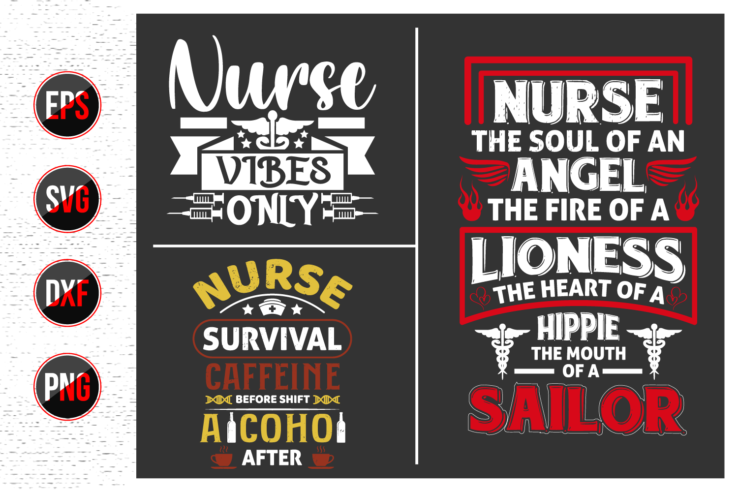 Nurses lettering svg design bundle.