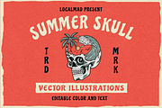 Summer Skull Vector Illustrations, an Illustration by Localmad (Thumbnail 1 of 6)