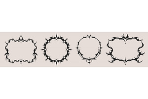 Tribal tattoo frames set isolated on, an Object Illustration by art PVP - market