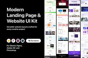 Modern Landing Page & Website UI Kit, an UI Kit Template by flr.24