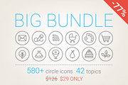 77% Off - Circle Icons Big Bundle, an Outline Icon by miumiu (Thumbnail 1 of 3)