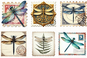 Dragonfly Postage Stamp Clipart, an Illustration by OK Design (Thumbnail 5 of 5)