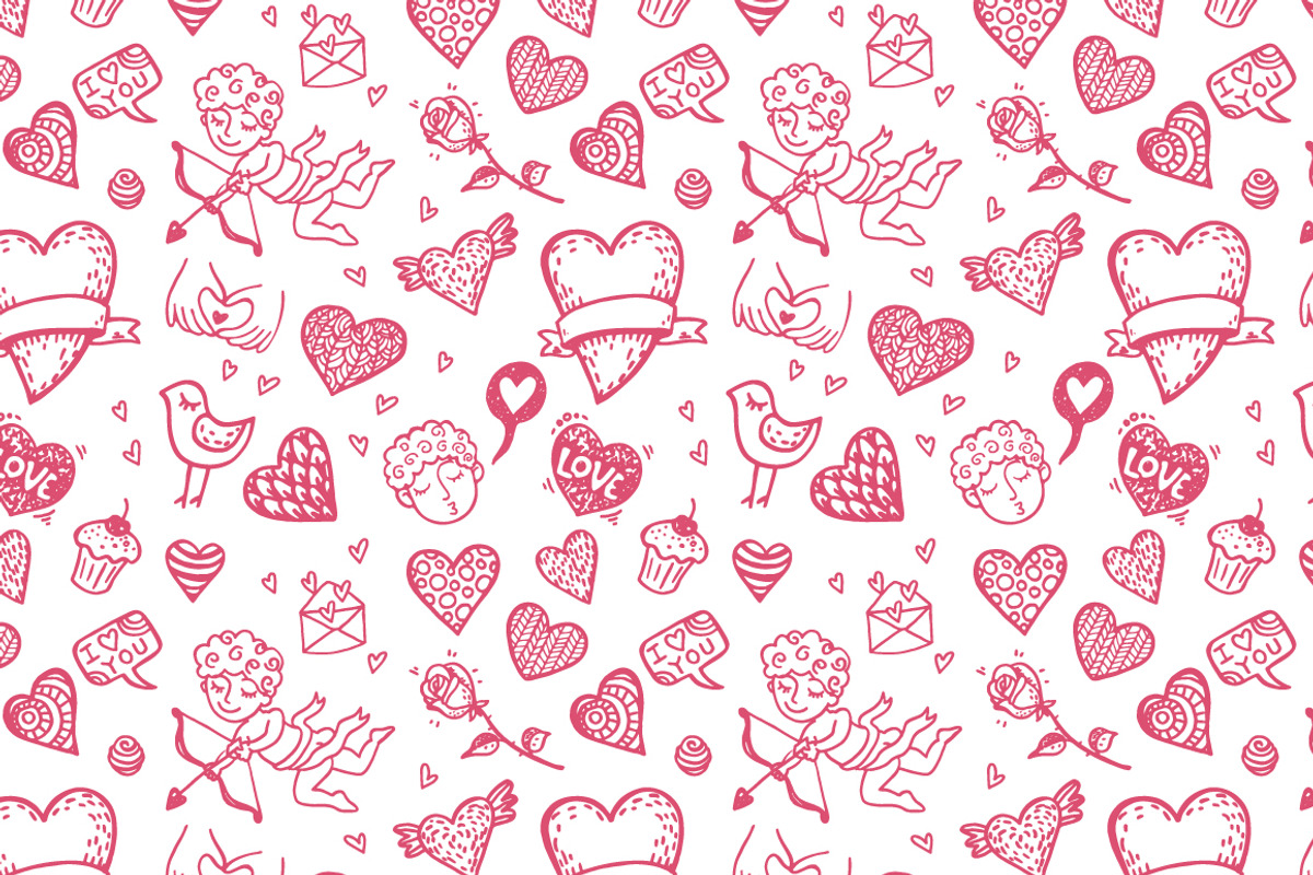 Love patterns set, a Pattern Graphic by Hala (Photo 1 of 4)