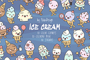 Cute Ice Cream Clipart, a Food Illustration by Palau (Thumbnail 1 of 10)