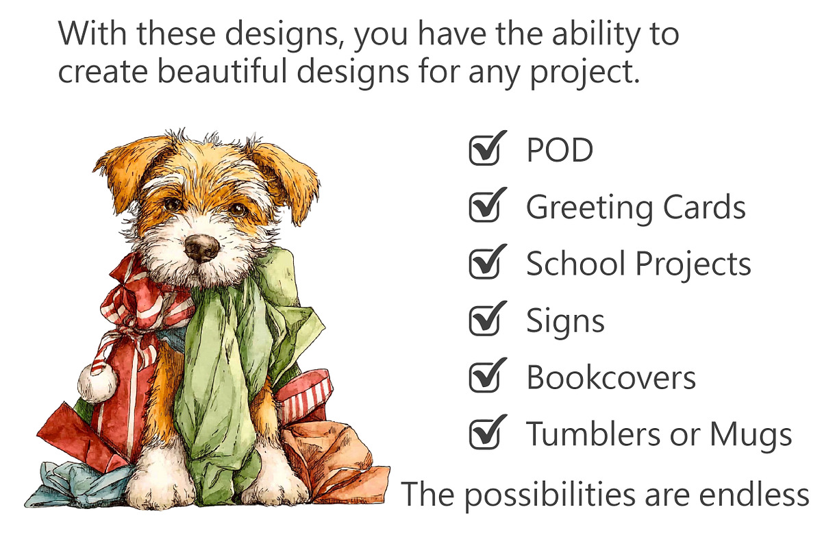 Christmas Dog Clipart, an Illustration by Pixels.Craft (Photo 2 of 6)