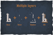 Legranta - vintage multilayered font, a Symbol Font by Fractal fonts & graphics (Thumbnail 2 of 4)