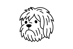Shaggy cartoon dog with long messy, an Animal Illustration by GraphiShop