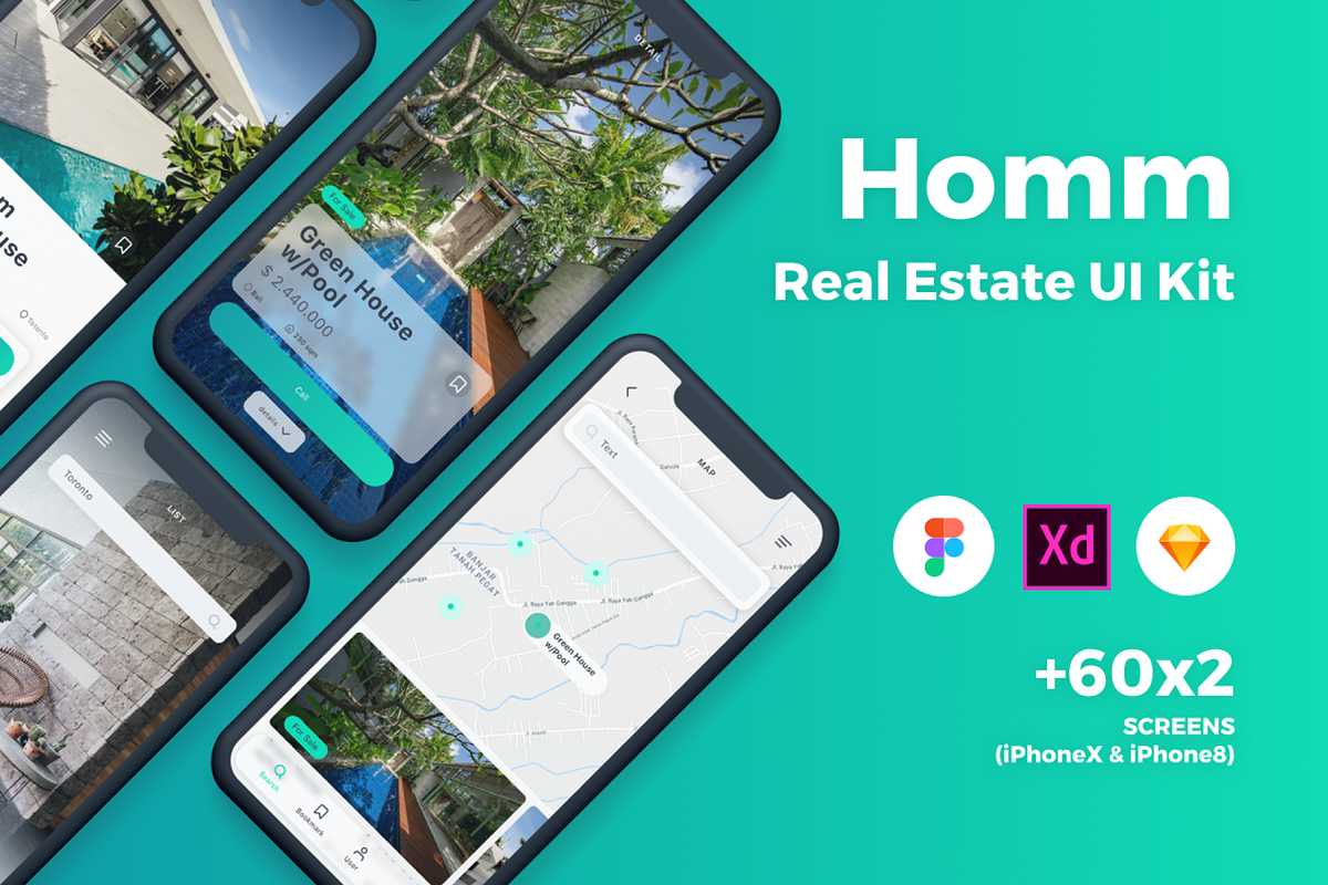 Homm Real Estate UI Kit, an UI Kit Template by uicube (Photo 1 of 3)