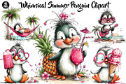 Whimsical Summer Penguin Clipart, a Seasonal Illustration by CreationArt (Thumbnail 1 of 5)