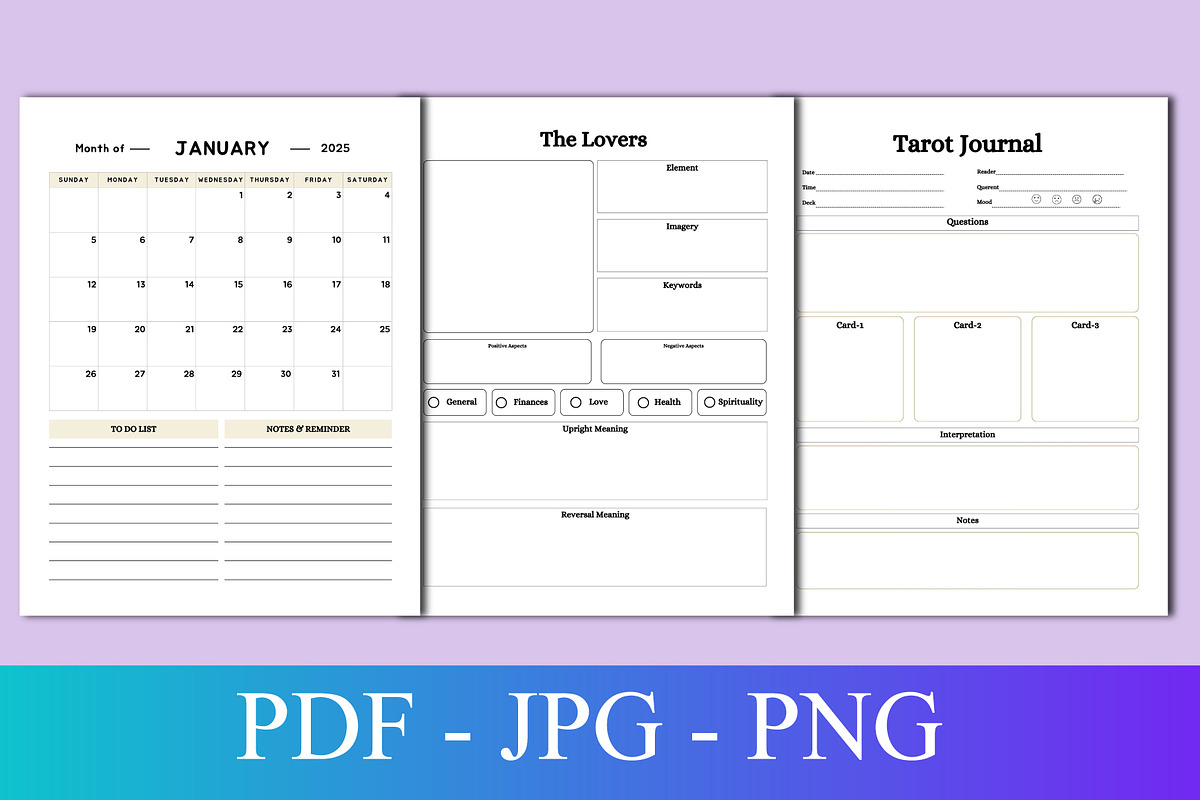 2025 Tarot Journal, a Print Template by Designmela01 (Photo 8 of 8)