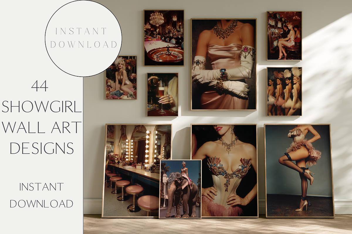 44 Showgirl Nursery Wall Art Designs, a Background Graphic by Sian Elizabeth Designs (Photo 1 of 6)