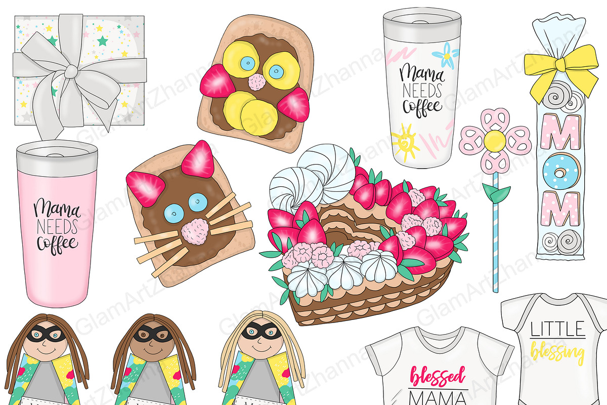 Mom Life Clipart, an Illustration by GlamArtZhanna (Photo 3 of 3)