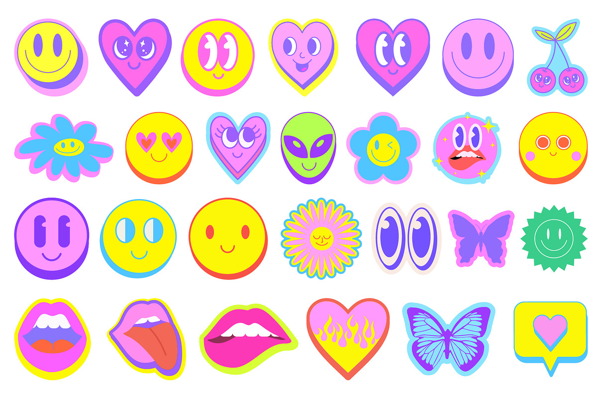 GIRLS CLUB - VECTOR Y2K STICKERS SET, an Object Graphic by craftlove (Photo 3 of 13)