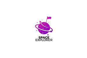 Space Explored Logo Design Vector