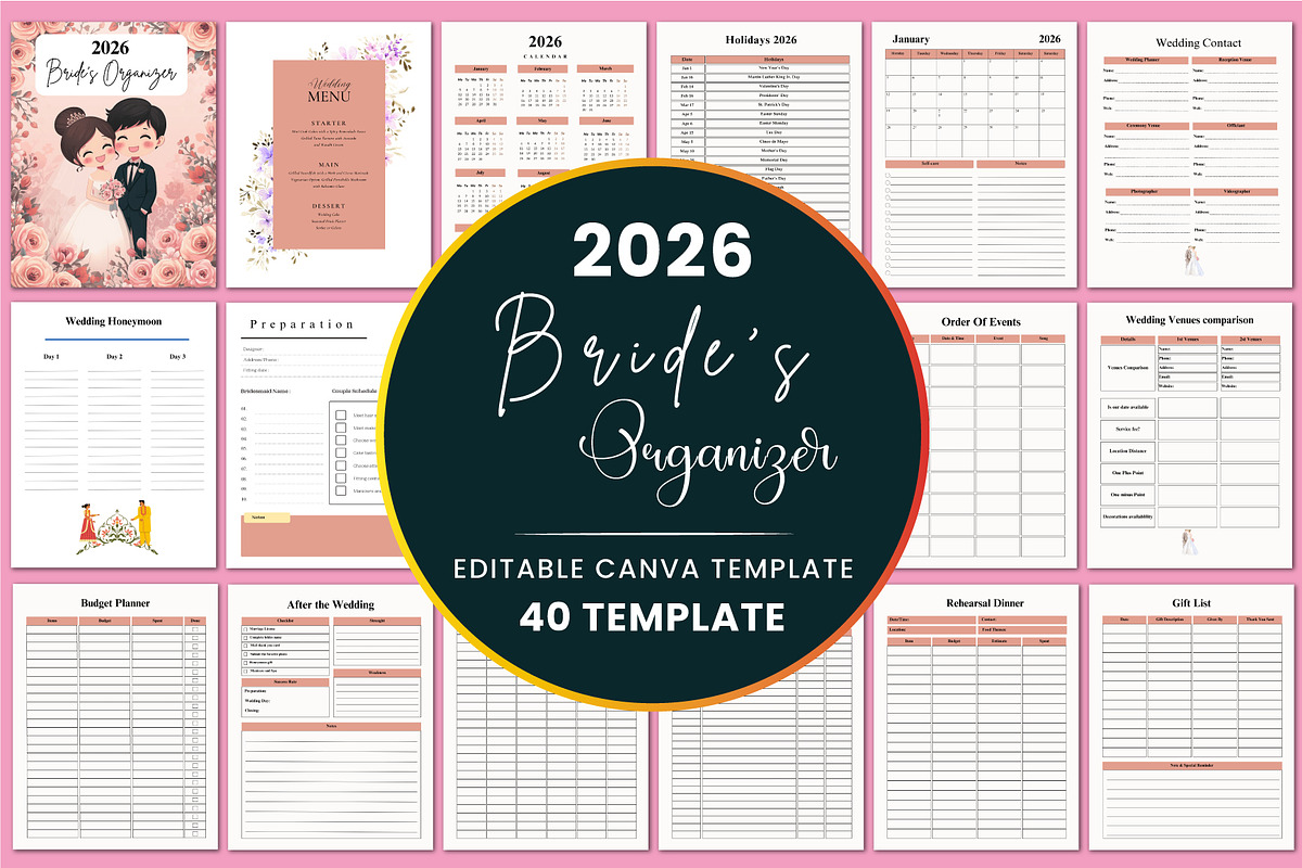 2026 Bride’s Organizer, a Stationery Template by Shumaya (Photo 1 of 4)