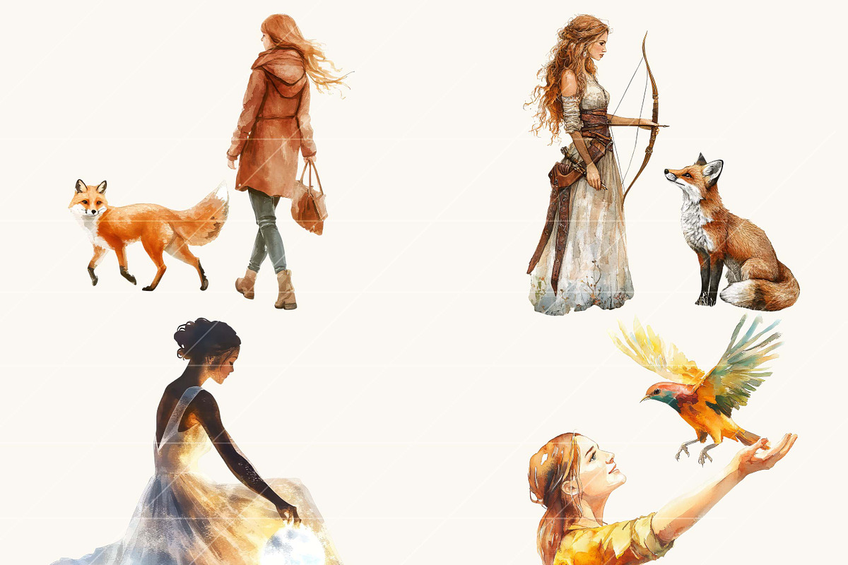 Watercolor Ember Fox Huntress Art, an Animal Illustration by Design Scotch (Photo 6 of 8)