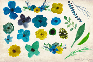 Watercolor Clipart Flowers