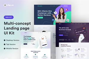 Multi-concept Landing page UI Kit V2