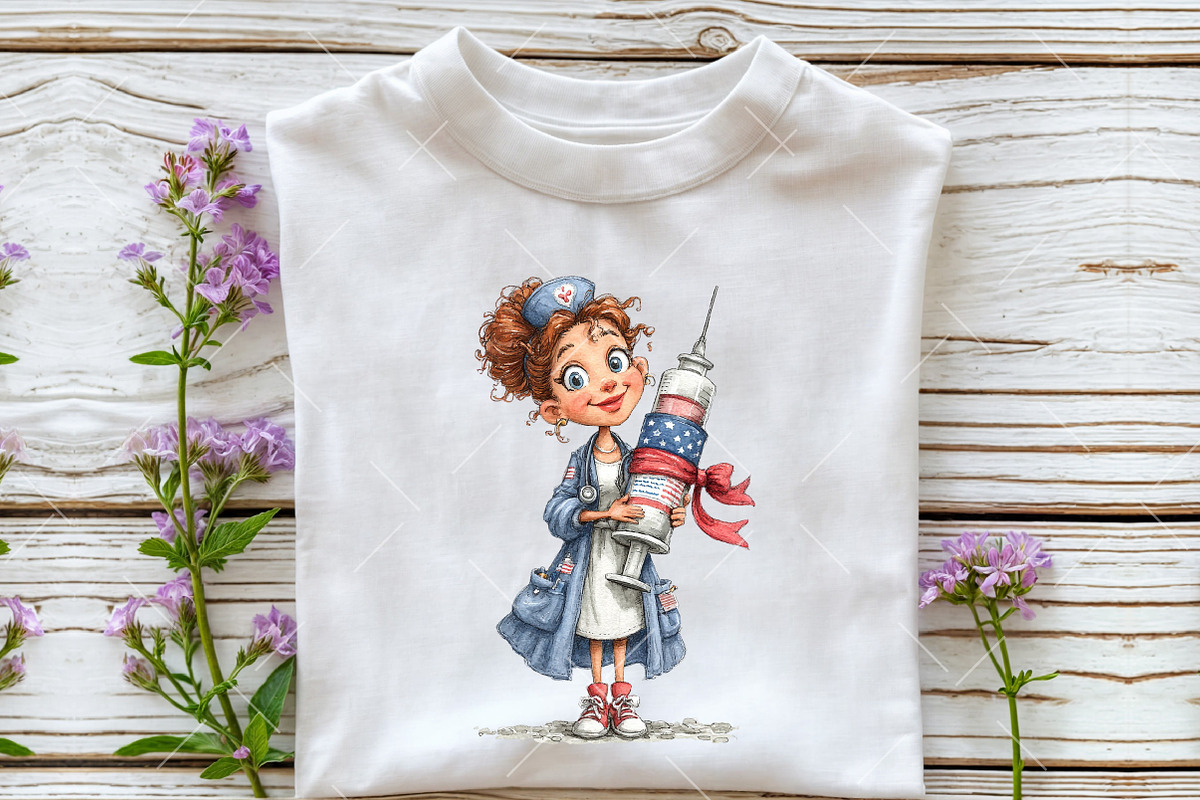 Whimsical 4th of July Nurse Clipart, an Illustration by OK Design (Photo 5 of 6)