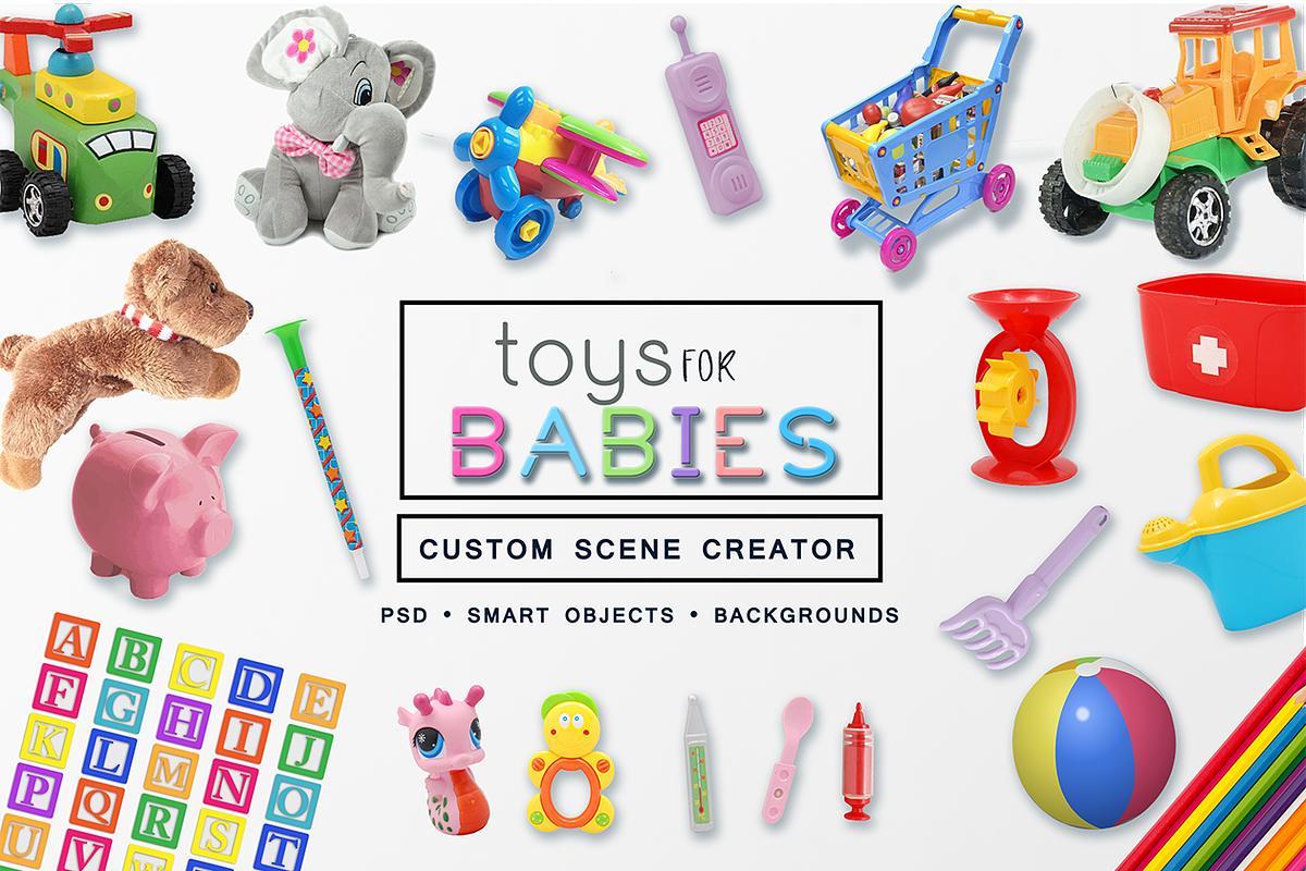 Toys for babies Custom Scene Creator, a Product Mockup by Swarovski Crystals