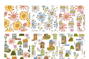 Cozy houses clipart and pattern set, an Object Illustration by Yelloo Fish (Thumbnail 9 of 12)